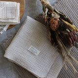 Sentimental Trickholic Gingham Check Waffle Gauze Picot Lace Blanket (Select Size)