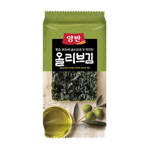 Yangban Olive-Coated Table Seaweed 5g * 12 Packs - Limited to 1 per order