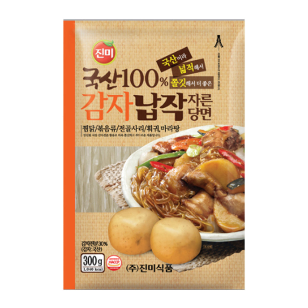 진미 - 국산 100% 감자 납작 자른당면 300g </br> 유통기한: 2026년 2월 27일