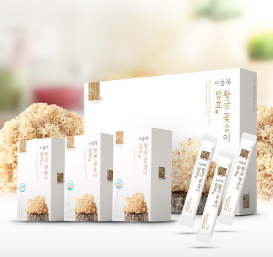 Lee Yong Bok Fermented Golden Blossom Mushroom Stick (4g x 10 sticks x 3 boxes)