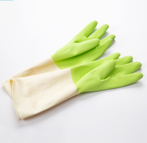 Two Color Rubber Gloves - 2 pairs per Order (Medium or Large)