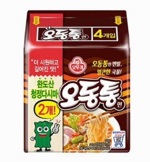 Ottogi Odongtong Myon/Spicy Seafood Udon Flavor Ramen Multipack (4 Packs per Order)