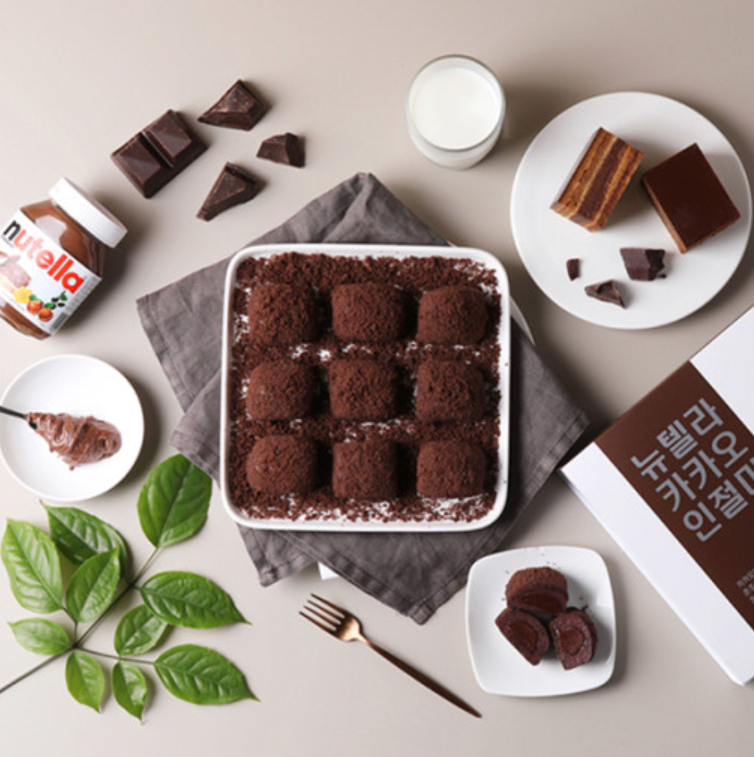 [MILLS EXPRESS] Gourmet Nutella & Cacao Rice Cake (Injeolmi) 600g (12 cakes)