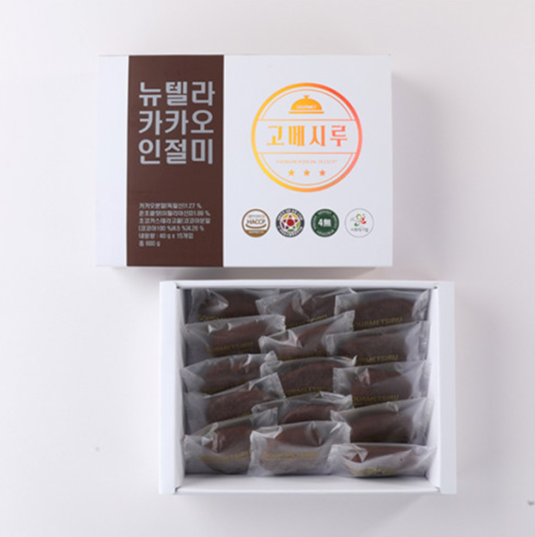 [MILLS EXPRESS] Gourmet Nutella & Cacao Rice Cake (Injeolmi) 600g (12 cakes)