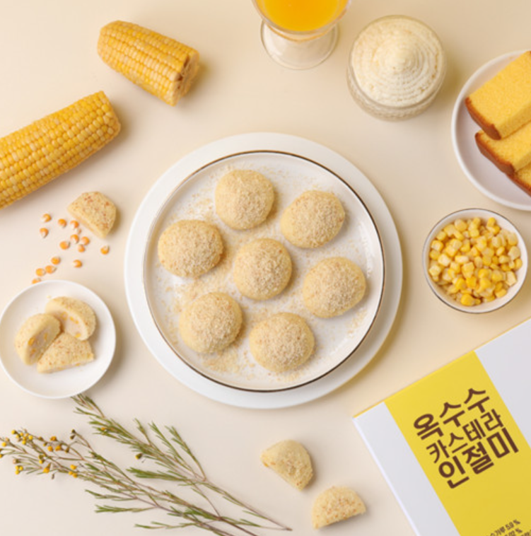 [MILLS EXPRESS] Gourmet Sweet Corn Castella Rice Cake (Injeolmi) 600g (15 cakes)