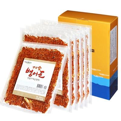 Spicy Seasoned Dried Whitebait (Baengeopo) 6 Bags per Box (12 sheets total)