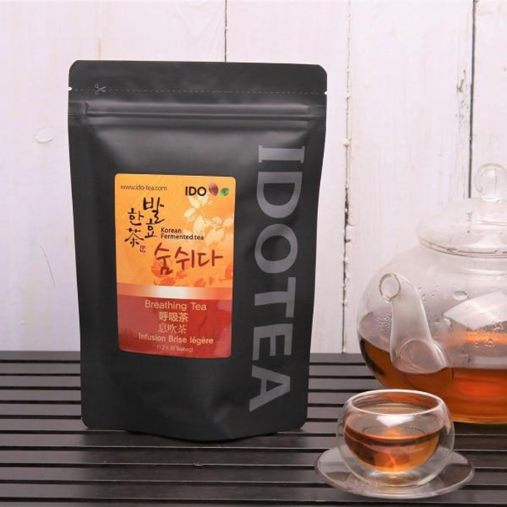 IDO Tea Fermented Herbal Tea - Breathing Tea for Lung Health (1.2g x 30 teabags)