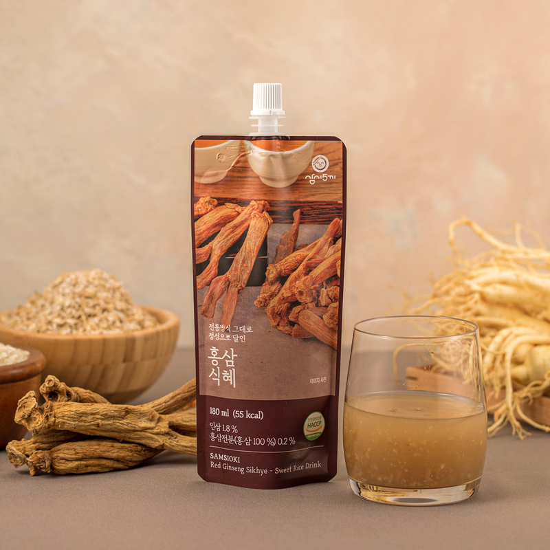 SAMSIOKI Red Ginseng Sikhye (Sweet Rice Drink) 180ml x 14 Packs (LIMIT 2 PER ORDER)