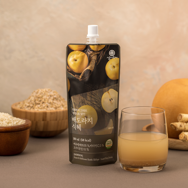 SAMSIOKI Pear & Bellflower Root Sikhye (Sweet Rice Drink) 180ml x 14 Packs (LIMIT 2 PER ORDER)