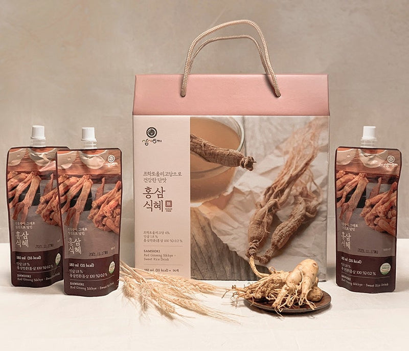 SAMSIOKI Red Ginseng Sikhye (Sweet Rice Drink) 180ml x 14 Packs (LIMIT 2 PER ORDER)