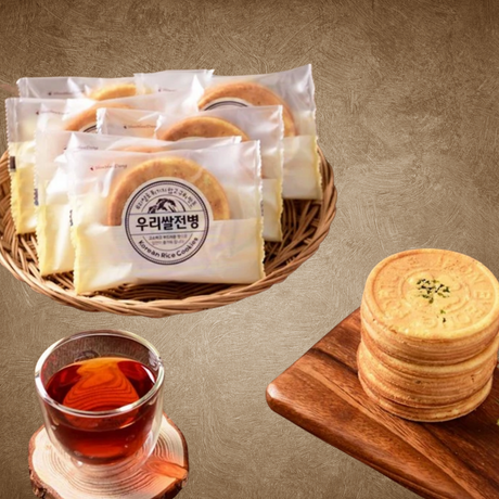 ShinHwaDang Korean Rice Cookie Gift Set (Almond, Green Laver, & Black Sesame)