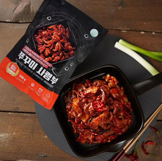 Enjoy the Happy Table EXTRA SPICY Baby Octopus Stir-Fry Mix at Seoul Mills.