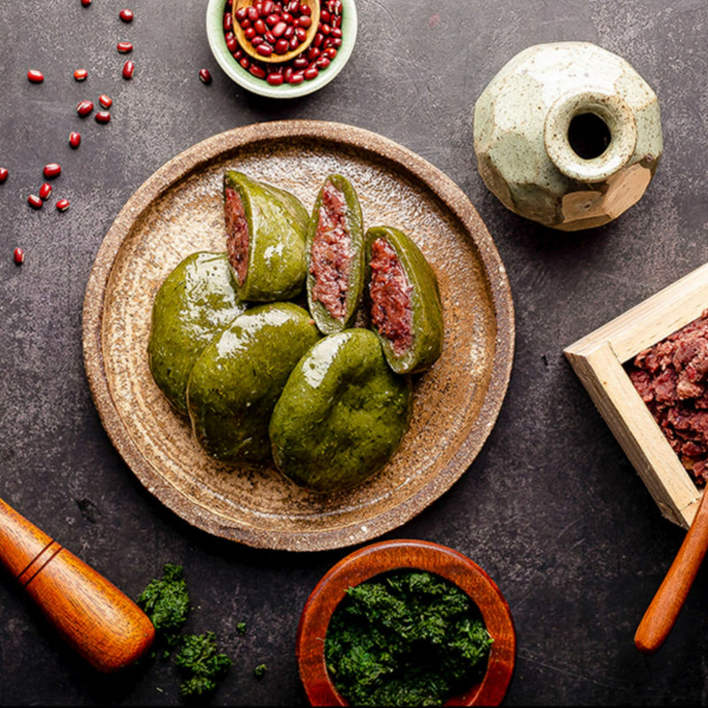 [MILLS EXPRESS] GRC Glutinous Mugwort Rice Cake with Sweet Red Bean Paste 60g x 10 pcs