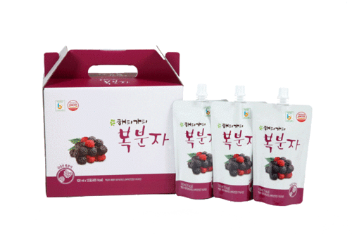 Happy Gappy Korean Black Raspberry (Bokbunja) Juice (100ml x 12 pouches)