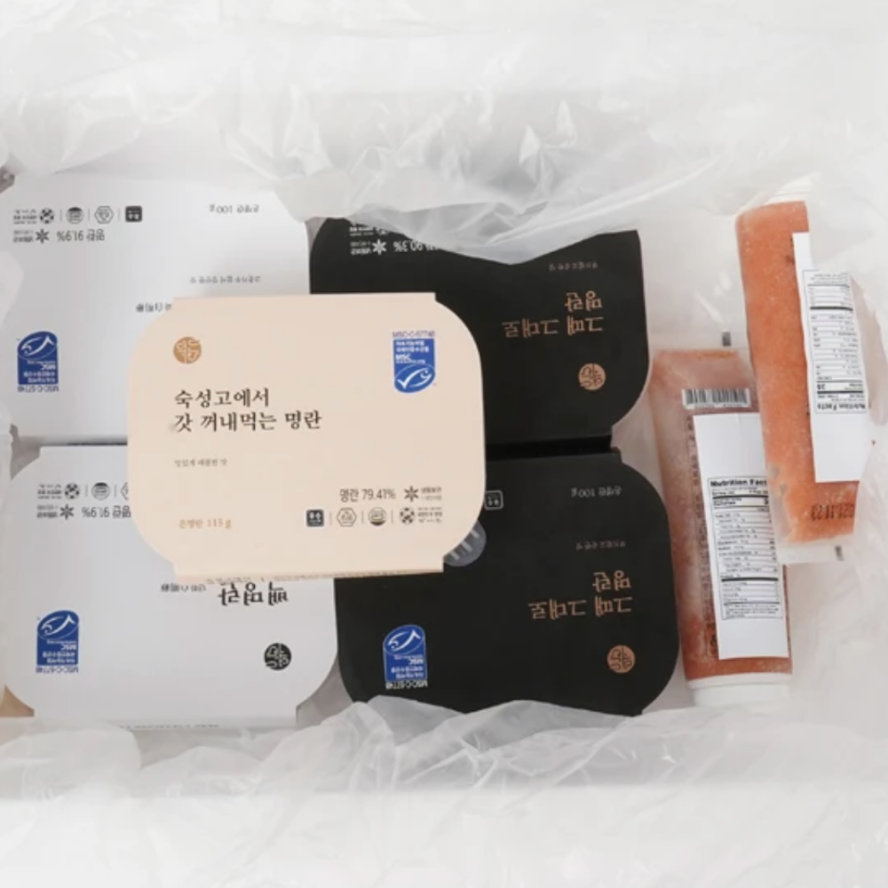 [SEPARATE FREE SHIPPING] Deokhwa Korean Cod Roe Set (4 Different Types, 7 Packs Total)