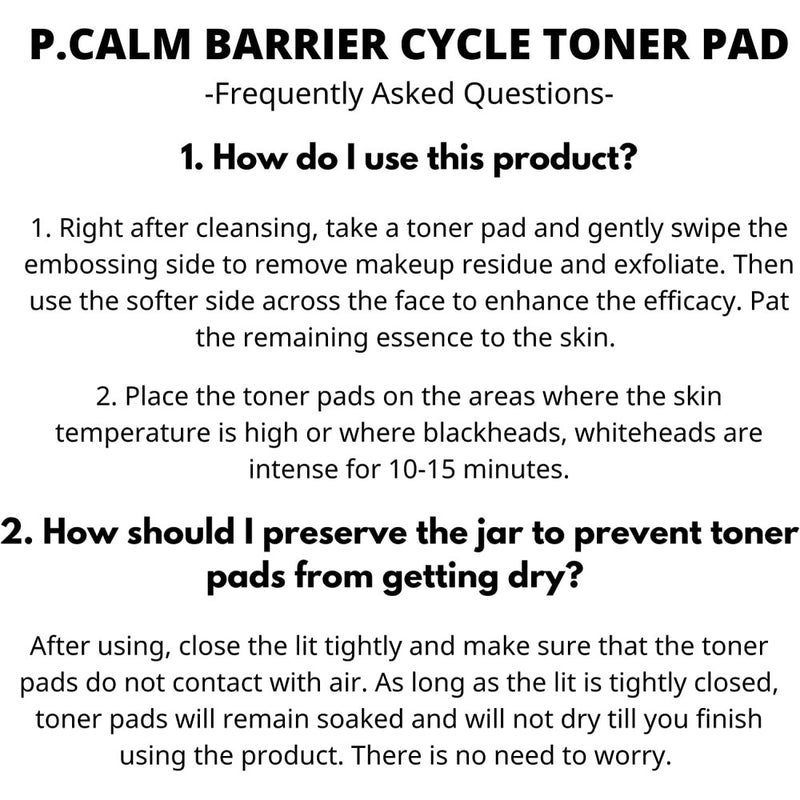 *50% OFF* P.CALM Barrier_Cycle Toner Pad  5.41 fl.oz. (60Pads)