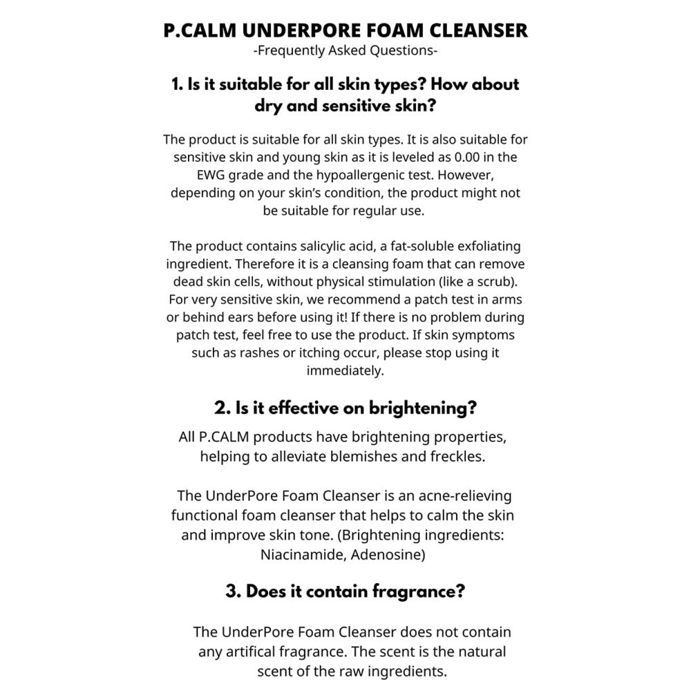 *50% OFF* P.CALM UnderPore Foam Cleanser 5.07 fl.oz