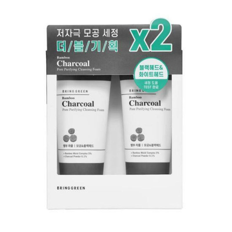 BRING GREEN Bamboo Charcoal Pore Purifying Cleansing Foam 6.76 fl. oz. Double set