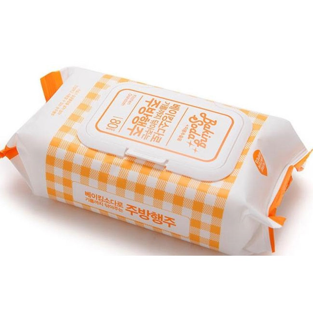 Baking Soda Wet Wipes for Kitchen with Grapefruit Extract (80 Wipes
