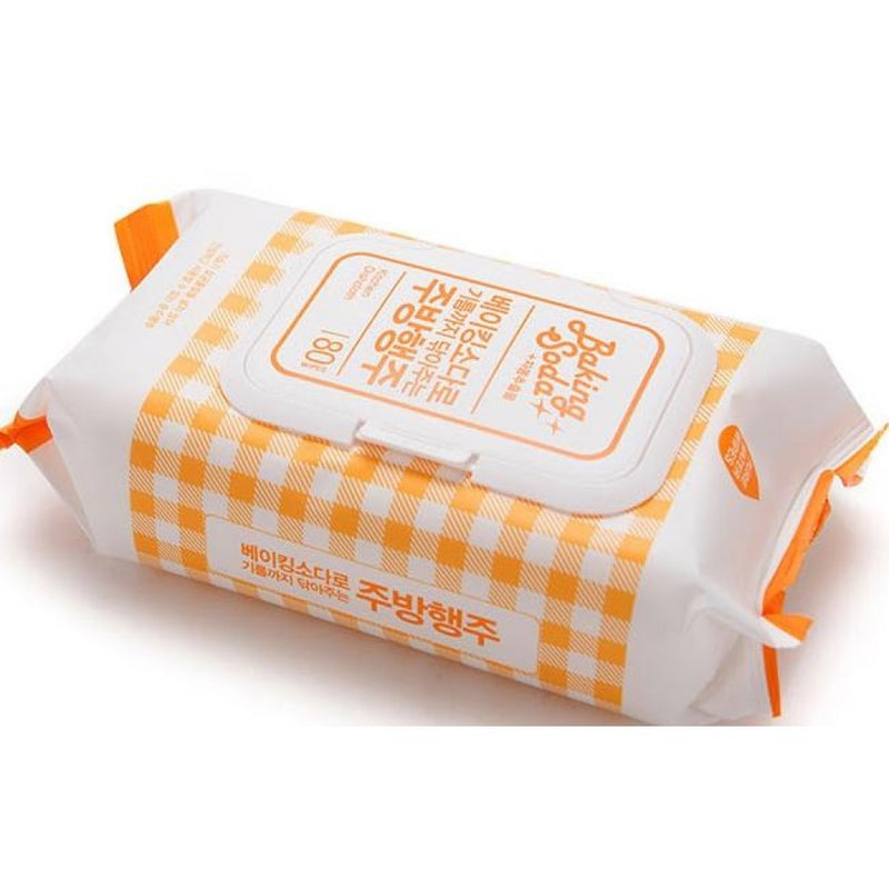 Baking Soda Wet Wipes for Kitchen with Grapefruit Extract (80 Wipes)