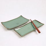 Dangozai Celadon Rectangular Plate Set (2 Medium & 2 Large)