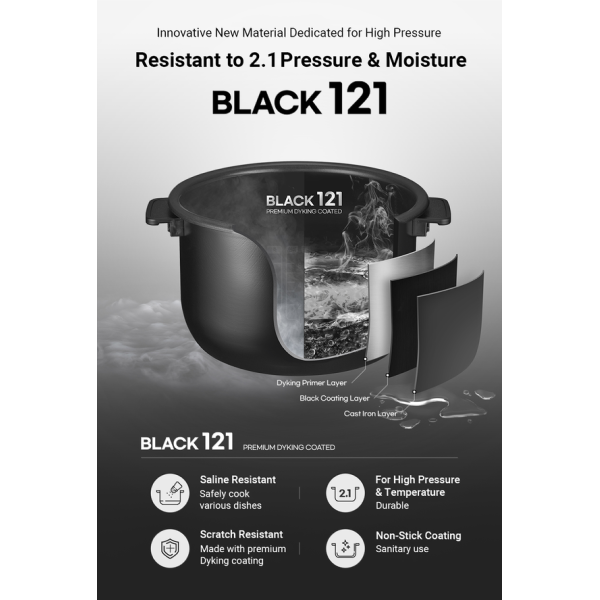 [SEPARATE FREE SHIPPING] Cuchen 121°C IH Pressure Rice Cooker CRT-RPK1070WUS (10Cup)