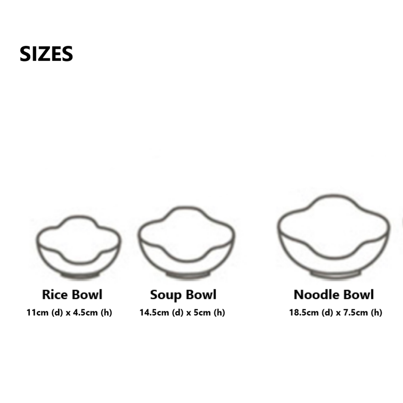 Dangozai Four-Leaf Clover Shaped Celadon Bowl Set for Two (2 Rice Bowls, 2 Soup Bowls)