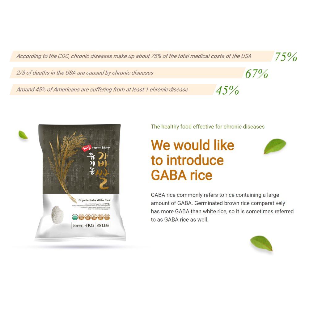 [SEPARATE FREE SHIPPING] Haenam Organic GABA White Rice 4kg x 4 bags (Milled Date:  08/21/2024) )