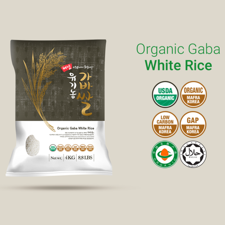 [SEPARATE FREE SHIPPING] Haenam Organic GABA White Rice 4kg x 4 bags (Milled Date:  08/21/2024) )