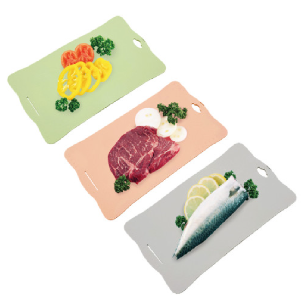 JM Green Double Save TPU Cutting Board (Green/Pink/Grey)