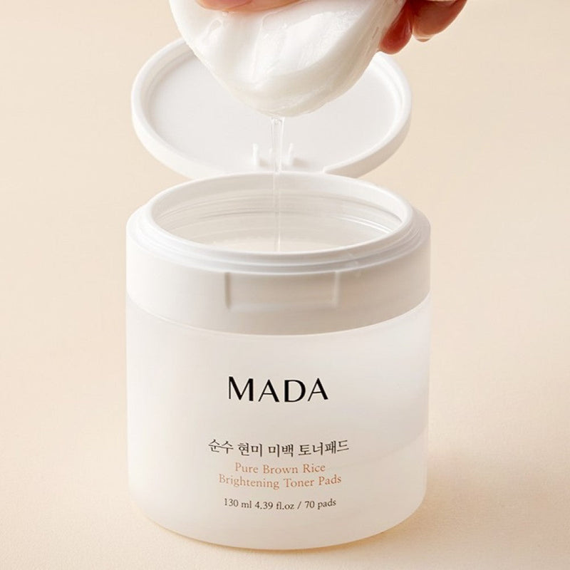 MADA Pure Brown Rice Brightening Toner Pads 130ml (70Pads, 4.39 fl. oz)