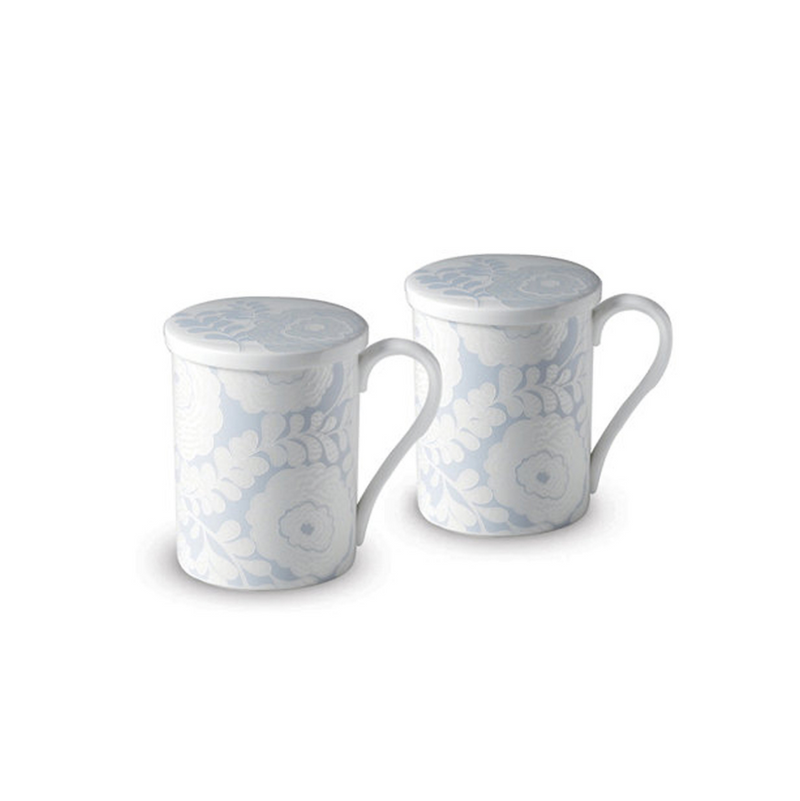 [HANKOOK CHINAWARE] Ciel Blue Mug Set with Cover for 2 (4pc)
