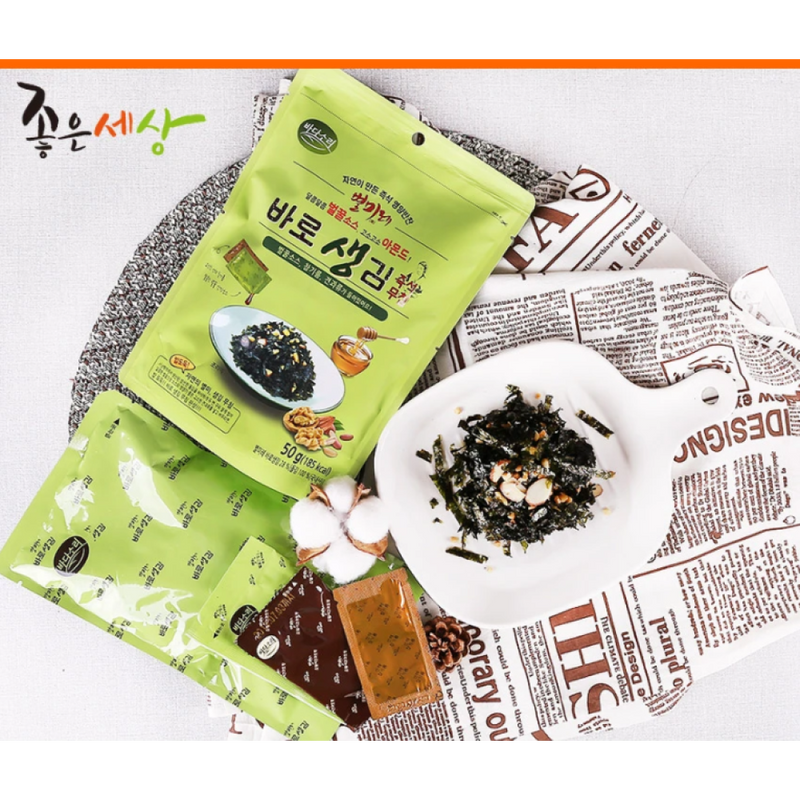 Instant Korean Seasoned Seaweed Dish (Gim Muchim) 44g x 3 bags
