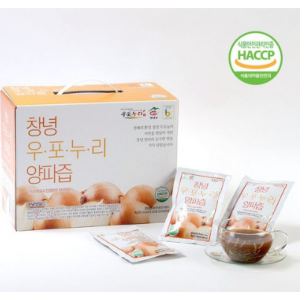 Changnyeong Uponuri Yellow Onion Juice 100ml (50 packets per Box)