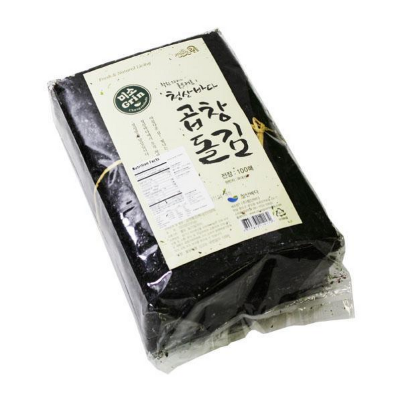 Chungsanbada Premium Roasted Laver (Gopchang Dol Gim) 200g (100 Pieces)