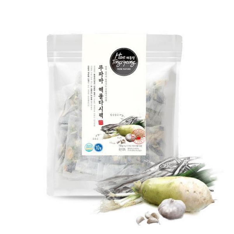 Radish, Green Onion Root, & Garlic with Seafood Dashi Soup Base (15g x 10 Pack) (EXP.DATE:11/23/2023)