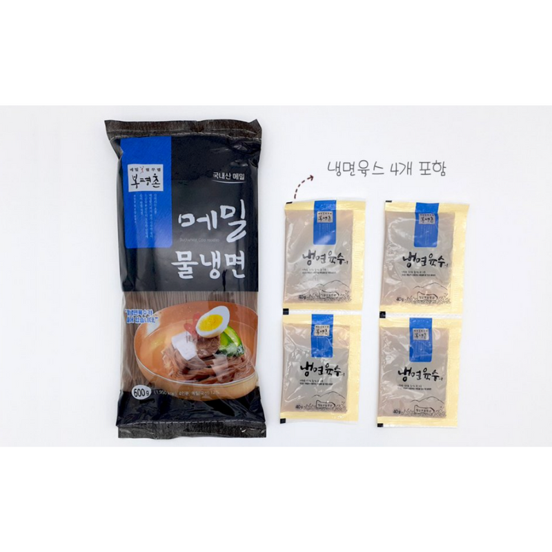 Gangwondo Buckwheat Naengmyeon Noodles 600g (Includes 4 Cold Soup Base)