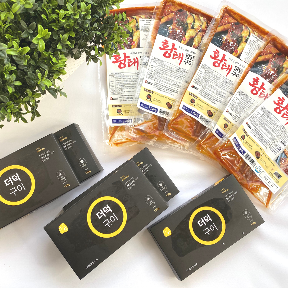 [SEPARATE FREE SHIPPING] Seasoned Korean Bonnet Bellflower Root (130g x 5 Packs) and Seasoned Dried Pollock Set (200g x 5 Packs)