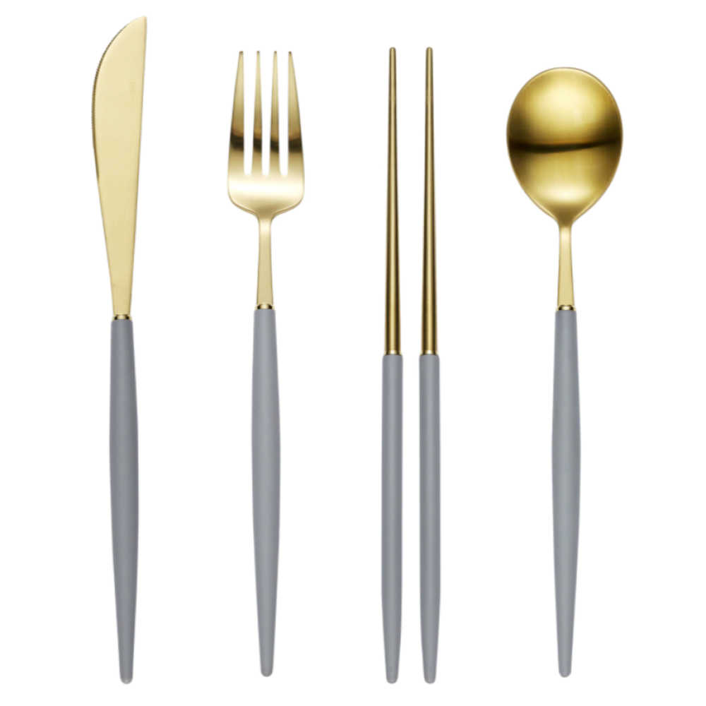 [HANKOOK CHINAWARE] BOGEN Eiffel Gold Cutlery Set with K-Spoon (4 Color Options)
