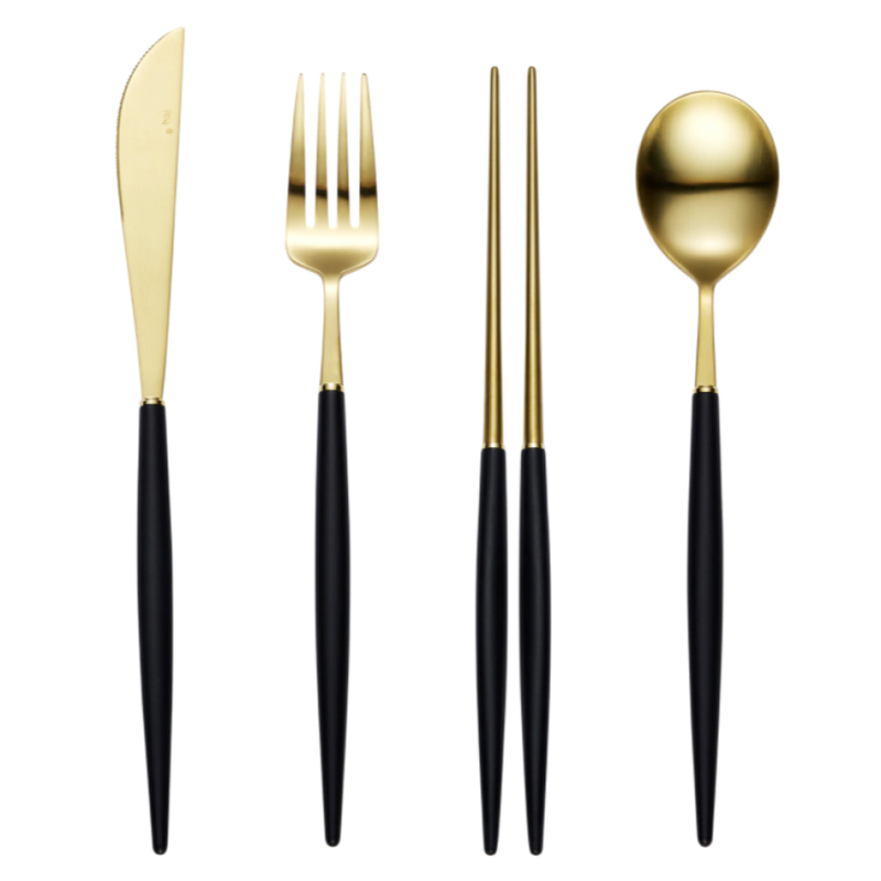 [HANKOOK CHINAWARE] BOGEN Eiffel Gold Cutlery Set with K-Spoon (4 Color Options)