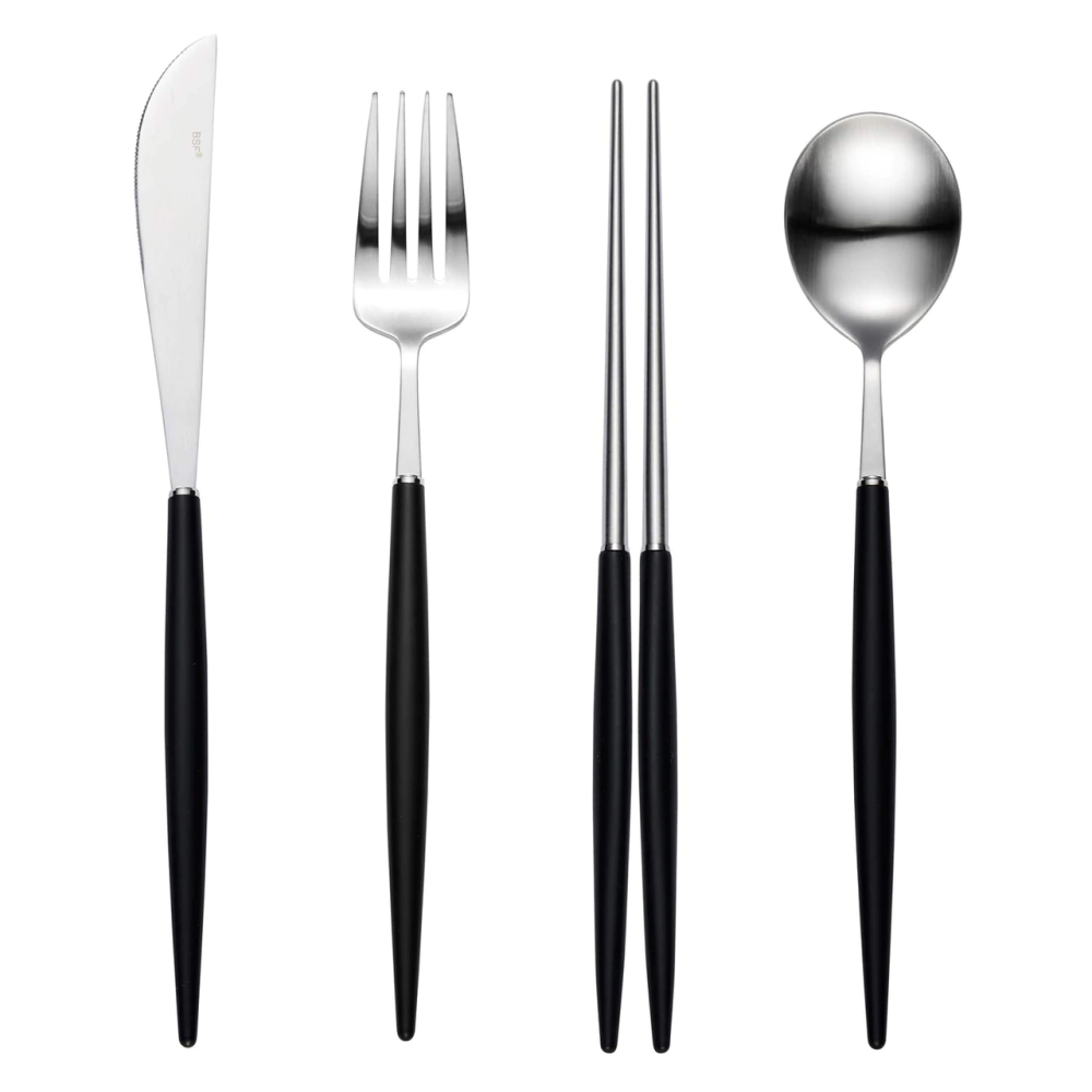 [HANKOOK CHINAWARE] BOGEN Eiffel Satin/Silver Cutlery Set with K-Spoon (4 Color Options)