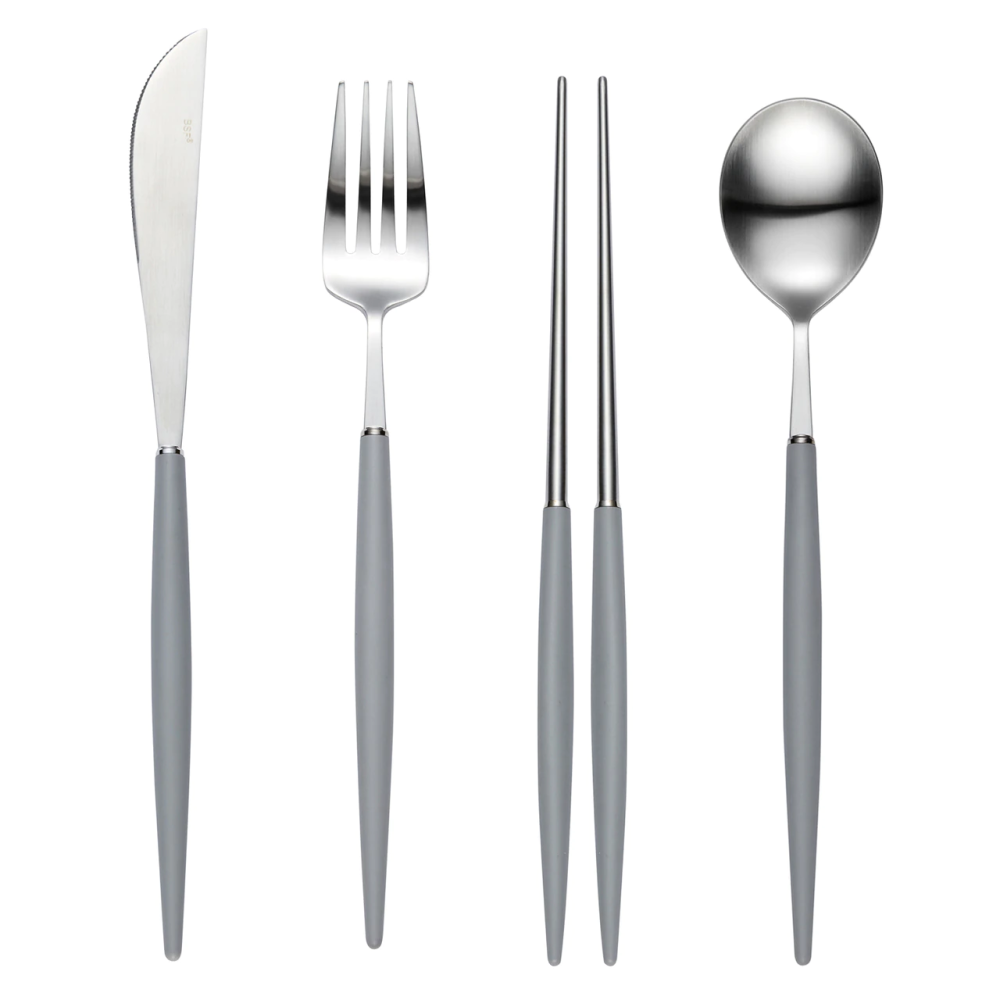 HANKOOK CHINAWARE] BOGEN Eiffel Satin/Silver Cutlery Set with K-Spoon
