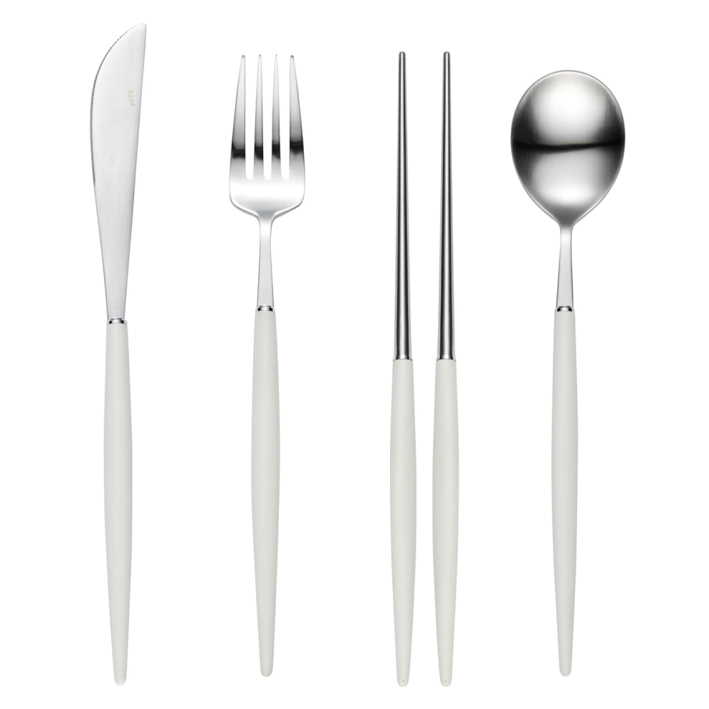 [HANKOOK CHINAWARE] BOGEN Eiffel Satin/Silver Cutlery Set with K-Spoon (4 Color Options)
