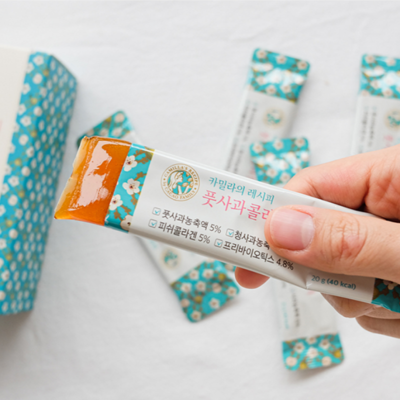 CAMILLA’S RECIPE Green Apple Collagen Jelly with Prebiotics 20g x 15 Jelly Sticks