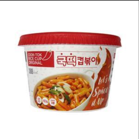 Cook-Tok Instant Spicy Rice Cake (Tteokbokki) Cup - Original 163g (2 Cups per Order)