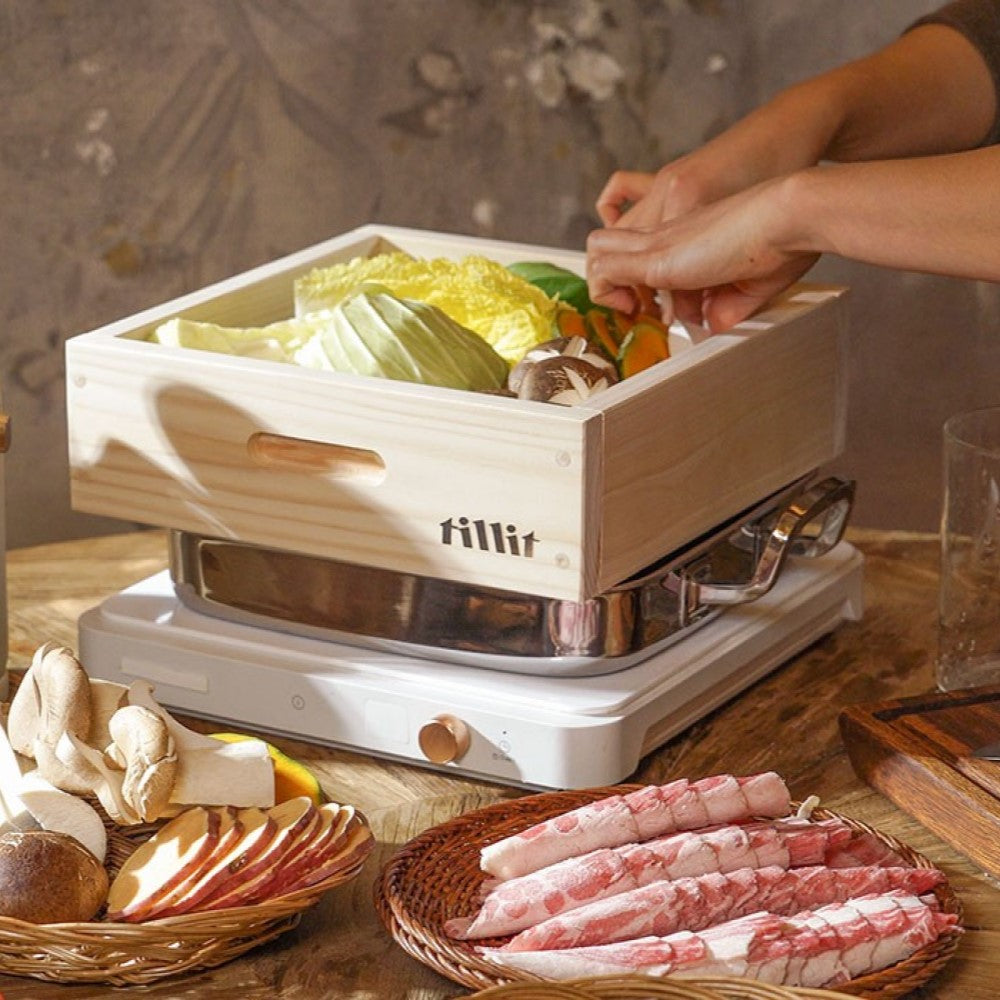[SEPARATE FREE SHIPPING] Premium Cypress Wood 2-Tier Steamer Set (Hinoki Steamer)