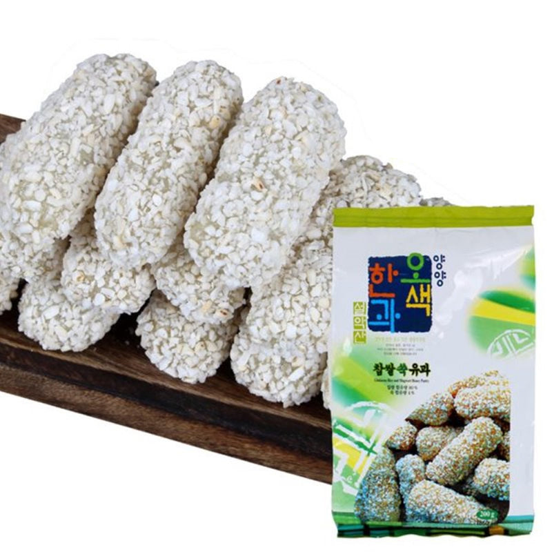 Gangwondo Mugwort Sweet Rice Snack (Yugwa) 200g x 4 bags