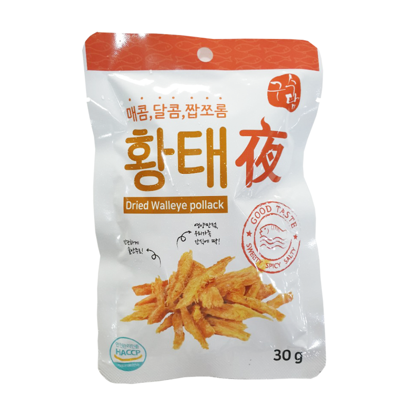 Seasoned Dried Walleye Pollock 30g x 3 Packs per Order