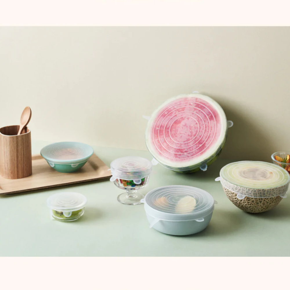 HARU GONGBANG Silicone Reusable Stretch Lids (6 different size lids) x 3 sets