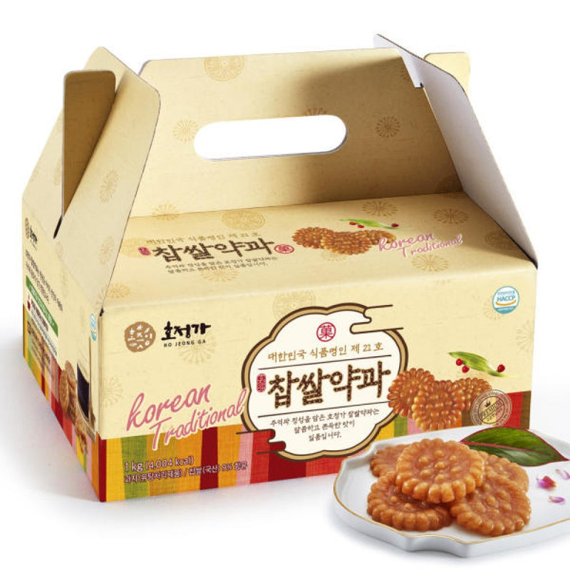 Korean Traditional Sweet Rice Cookies (Yakgwa) by HOJEONGGA 1kg (Gift Box)